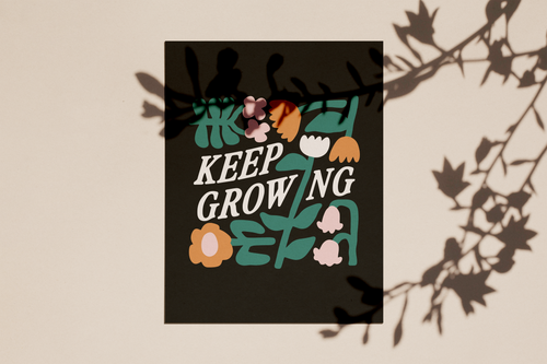Keep Growing Digital Print (Black/Multi-Color)